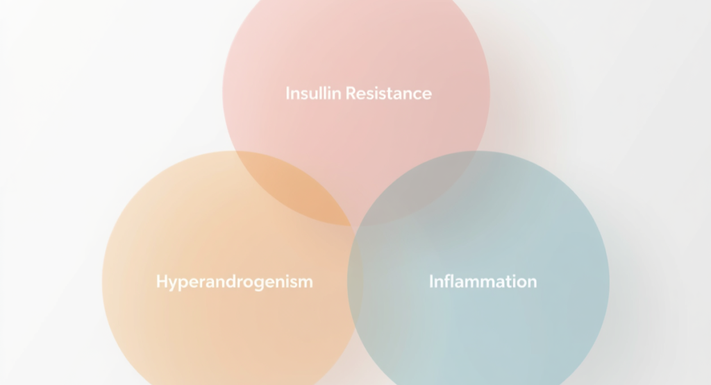 Les trois piliers du SOPK : résistance à l'insuline, hyperandrogénie, inflammation